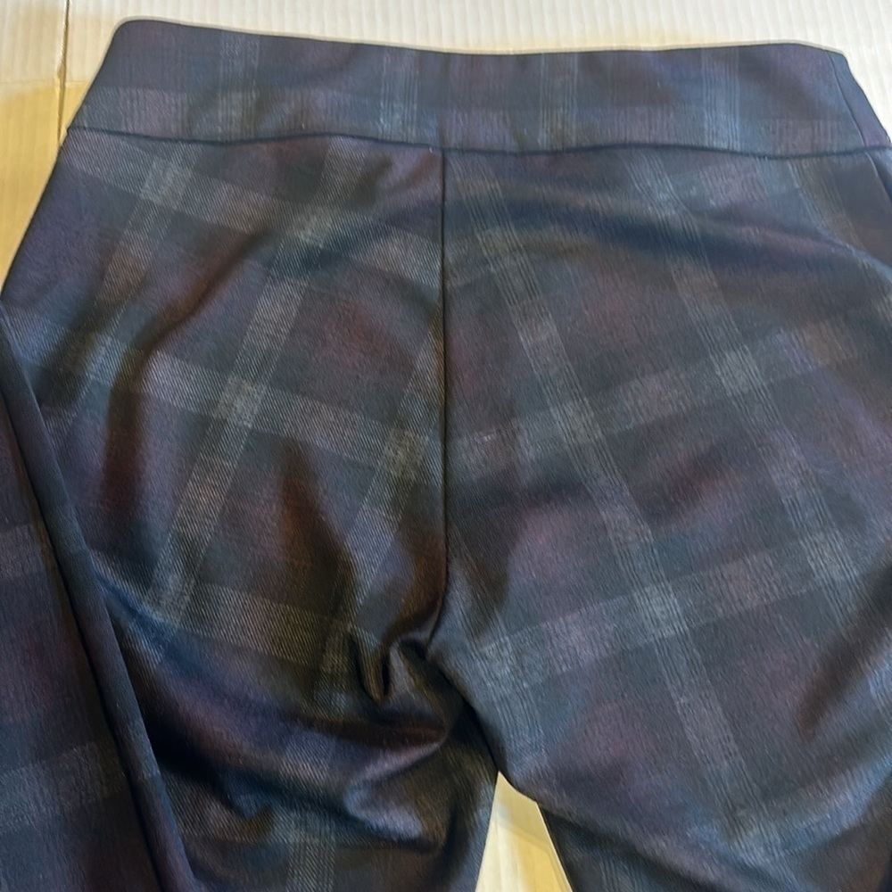Calvin Klein pull on pants checkered black and purple stretchable waistband - Picture 7 of 7